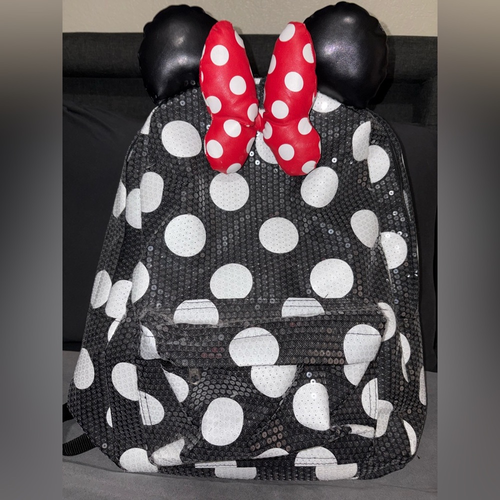 Authentic Disney Parks Minnie Mouse sequin backpack
